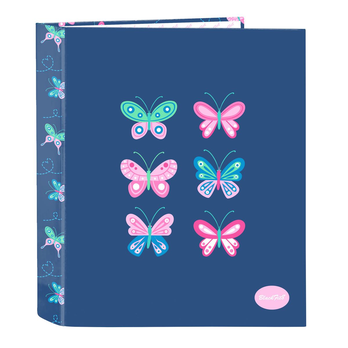 Carpeta de anillas BlackFit8 Mariposas Multicolor A4 27 x 33 x 6 cm
