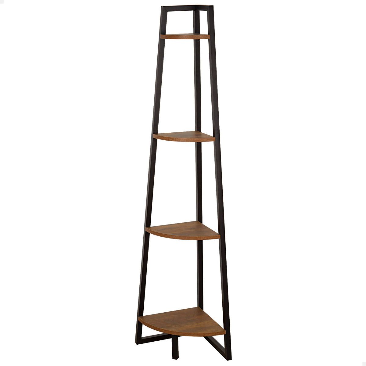 Estantería Max Home Negro Hierro Madera MDF 4 Estantes 30 x 135 x 30 cm