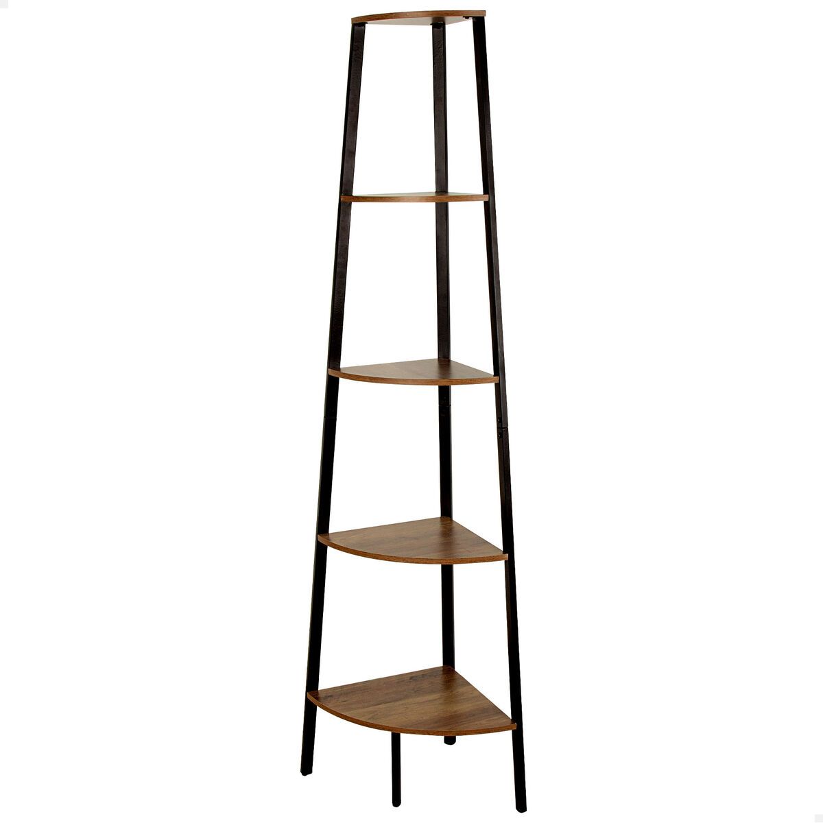 Estantería Max Home Negro Hierro Madera MDF 5 Estantes 35 x 160 x 35 cm