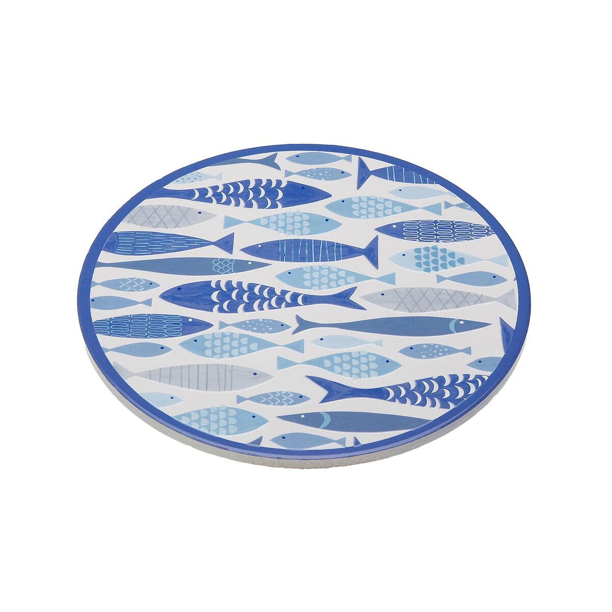 Salvamantel Versa Azul Corcho Cerámica Peces 20 X 0,6 X 20 CM