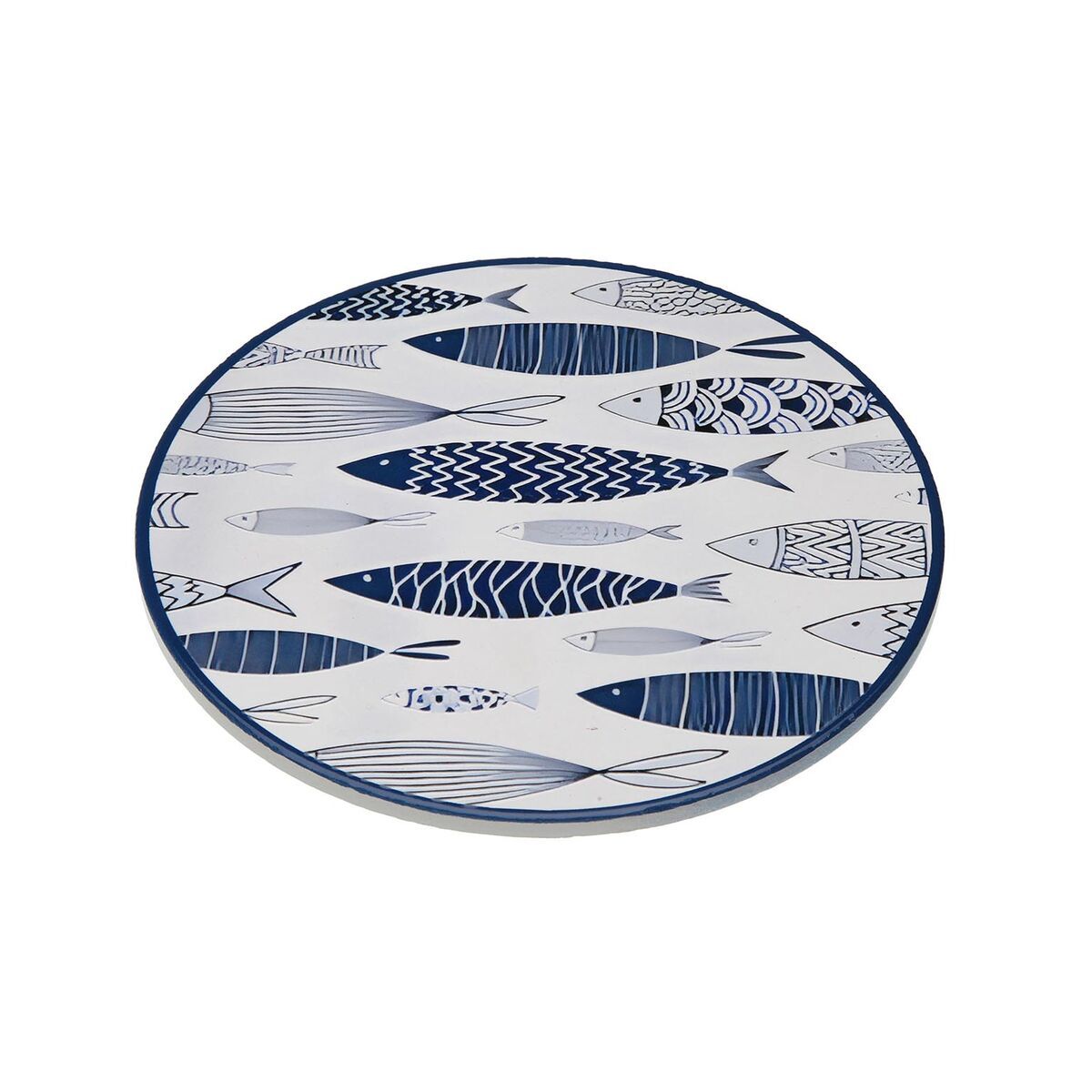 Salvamantel Versa Azul Corcho Cerámica Peces 20 X 0,6 X 20 CM