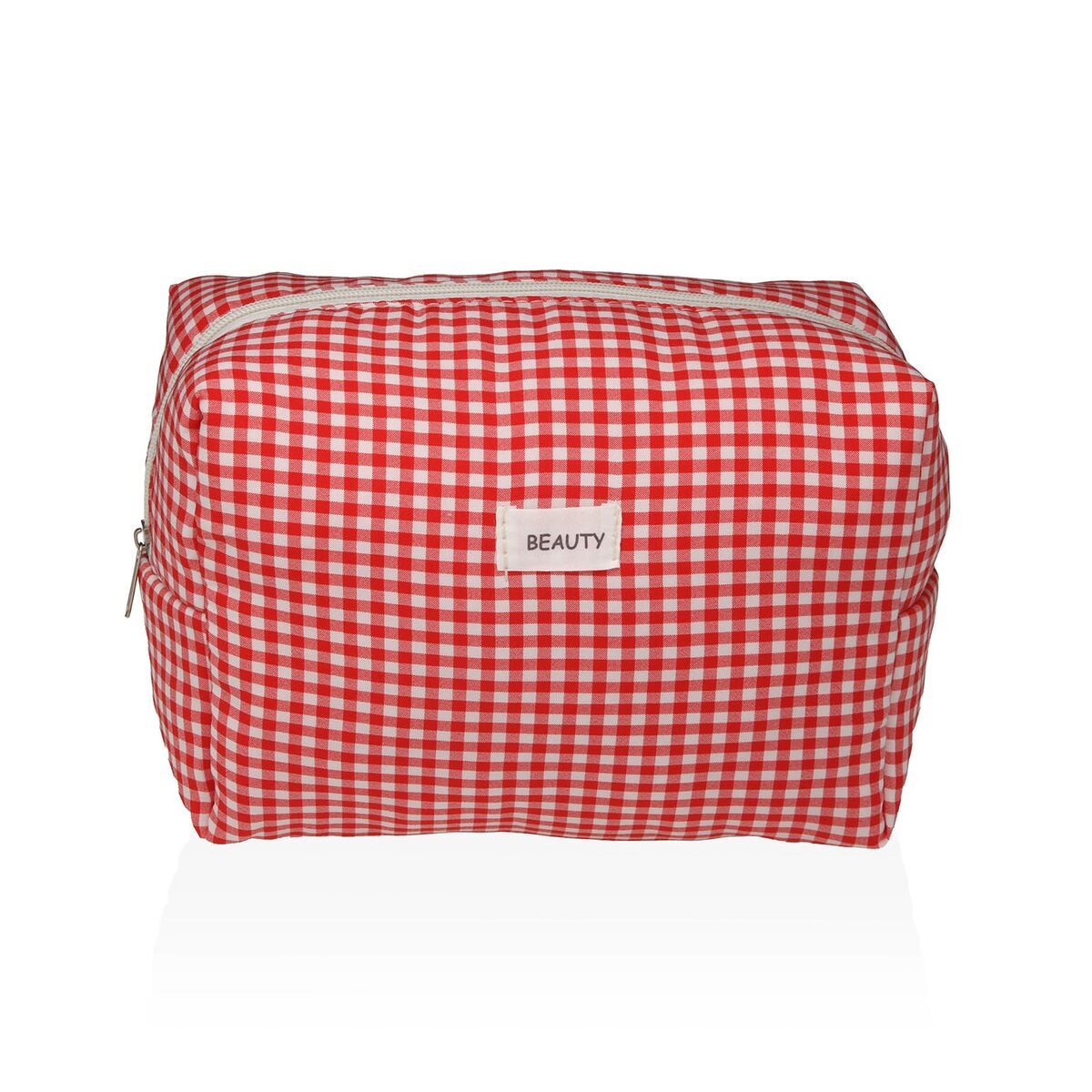 Neceser de Viaje Versa Vichy Rojo Poliéster 12 x 16 x 24 cm