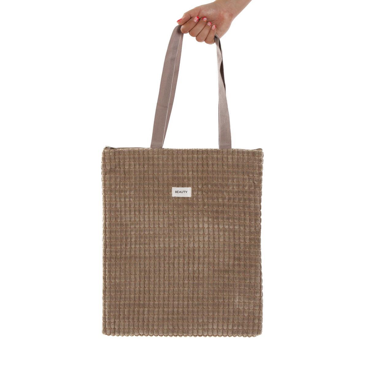 Bolso Mujer Versa Corduroy Caqui 40 x 33 cm