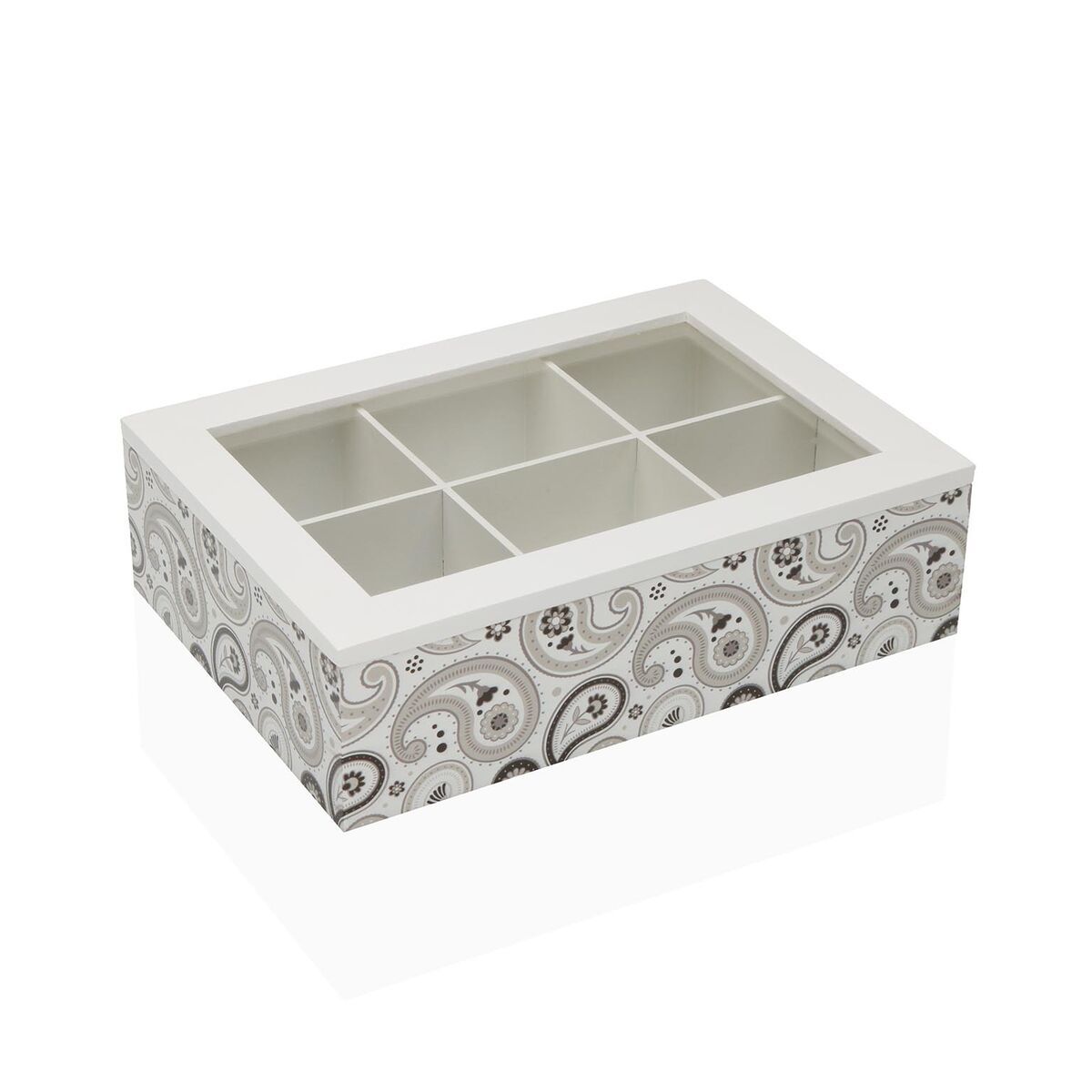 Caja para Infusiones Versa GLOBB Madera 17 x 7 x 24 cm