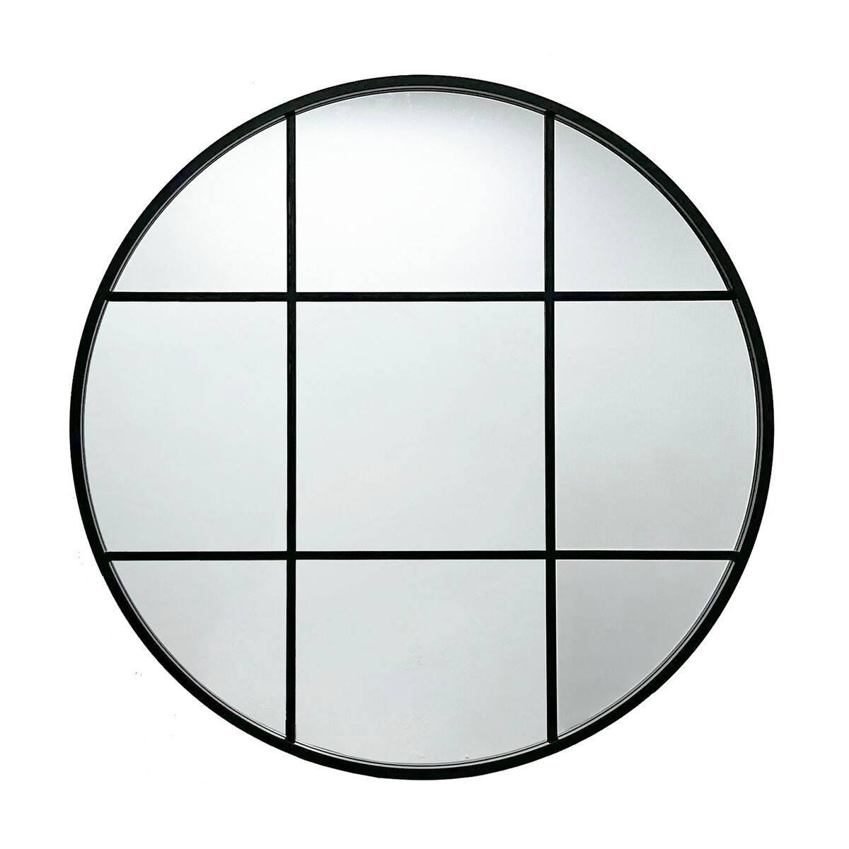 Espejo de pared Versa Negro 3 x 80 x 80 cm