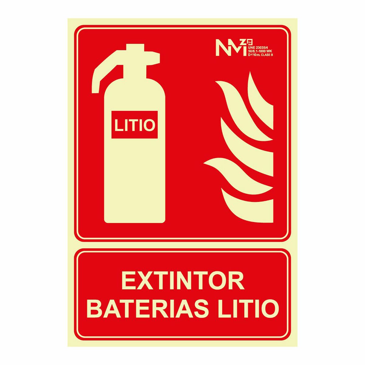 Cartel Normaluz 21 x 30 cm PVC Extintor