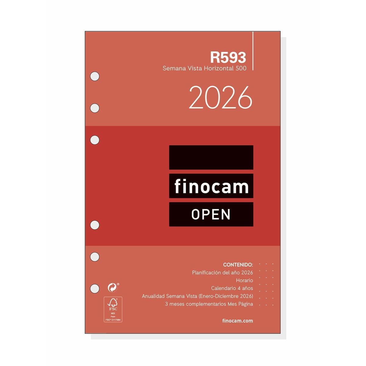 Recambio para Agenda Finocam OPEN R599 2026 11,7 x 18,1 cm