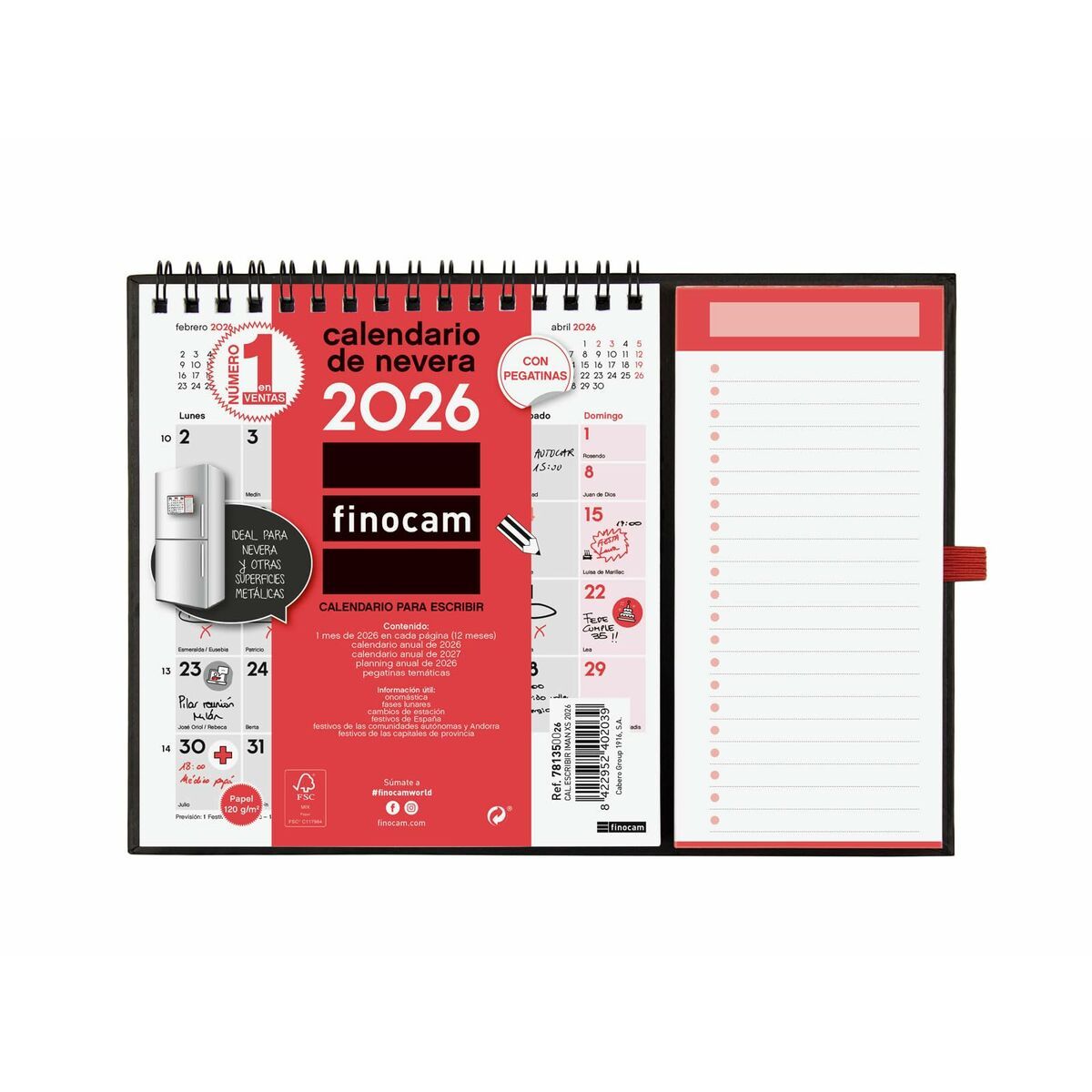 Calendario de pared Finocam Papel 14 x 15 cm