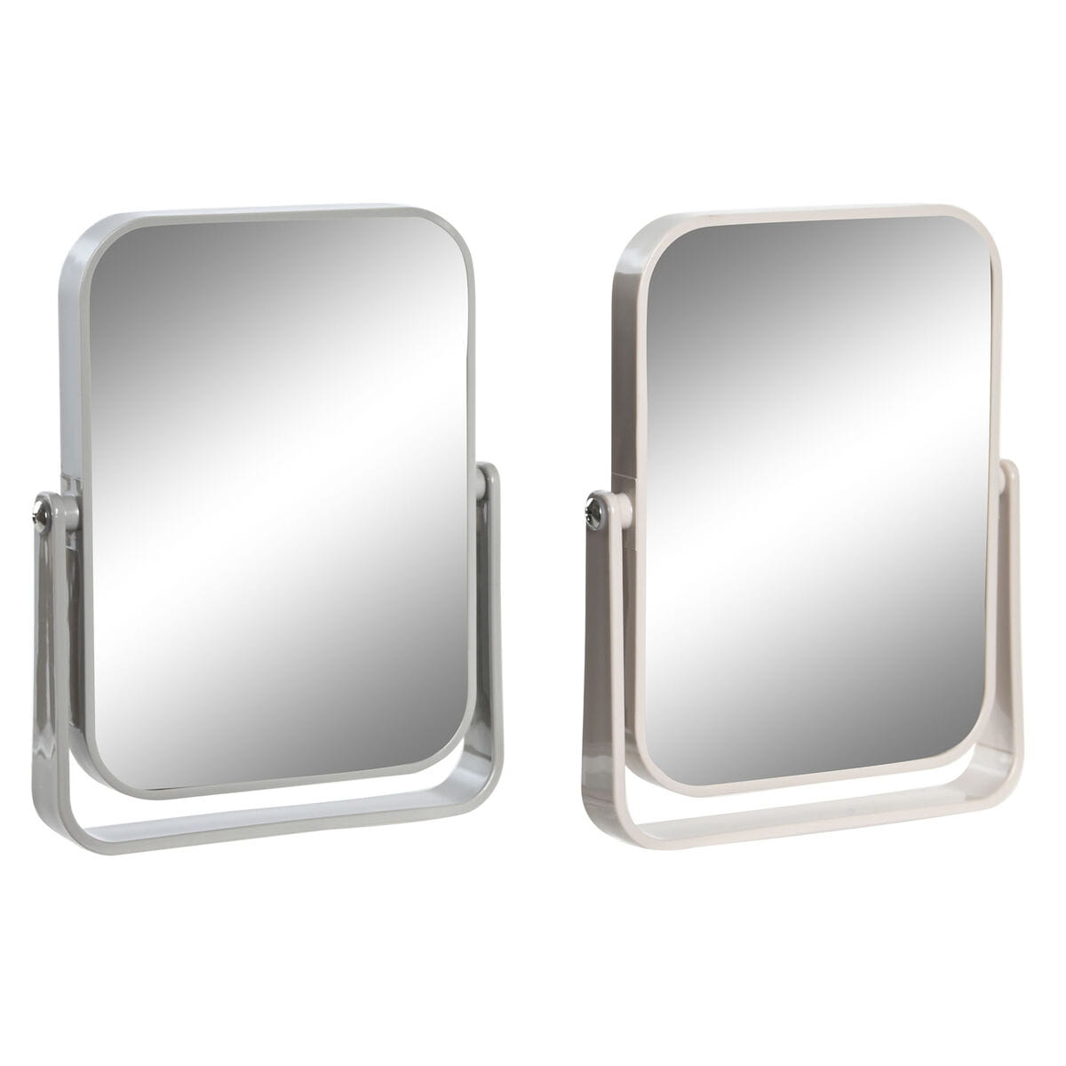 Espejo con Soporte DKD Home Decor Beige Gris Crema Poliestireno 15 x 2,5 x 19,2 cm (2 Unidades)