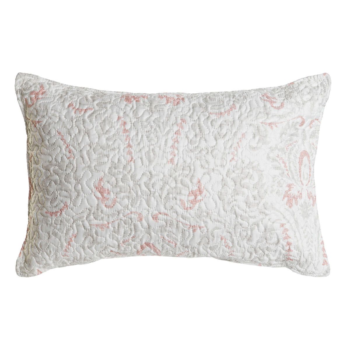 Cojín DKD Home Decor Blanco Poliéster Floral 60 x 10 x 40 cm