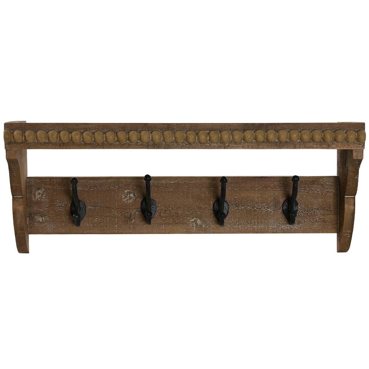 Perchero de Pared Home ESPRIT Marrón Negro Madera Metal 67 x 17 x 27 cm