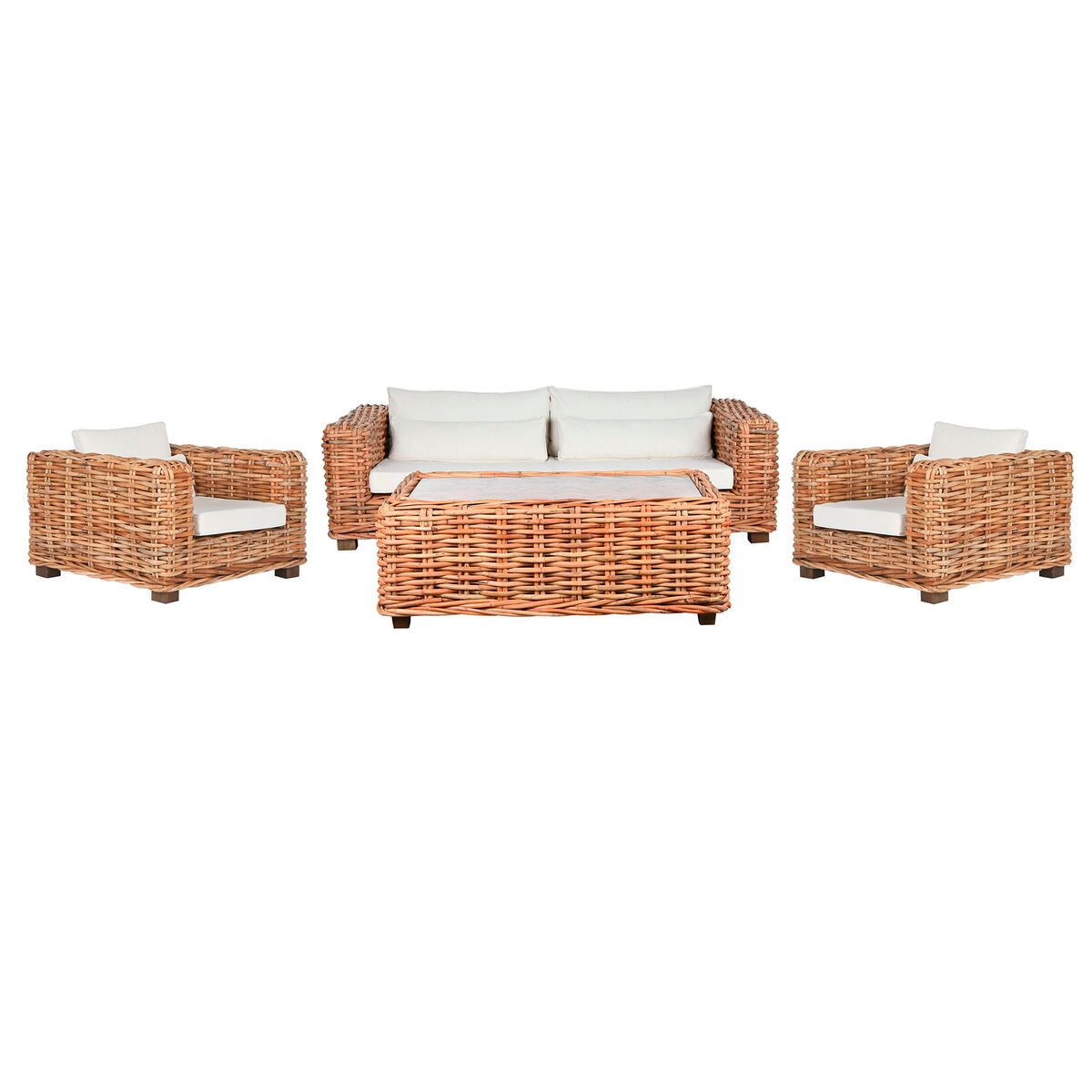 Sofá Home ESPRIT Beige Natural 220 X 98 X 64 CM (4 Piezas)