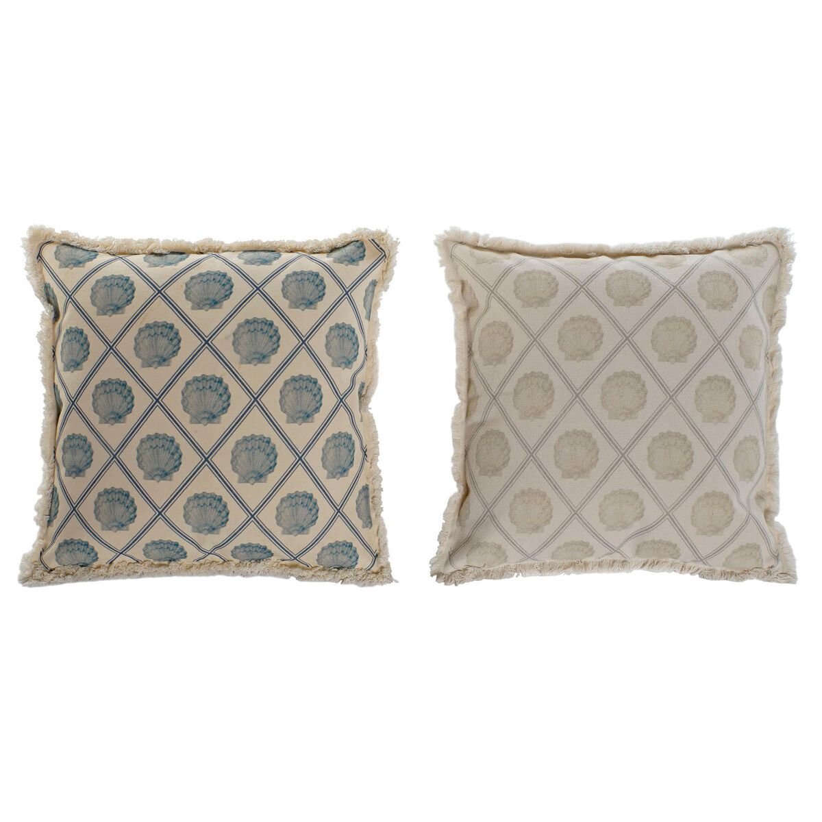 Cojín Home ESPRIT Azul Beige 45 x 10 x 45 cm (2 Unidades)
