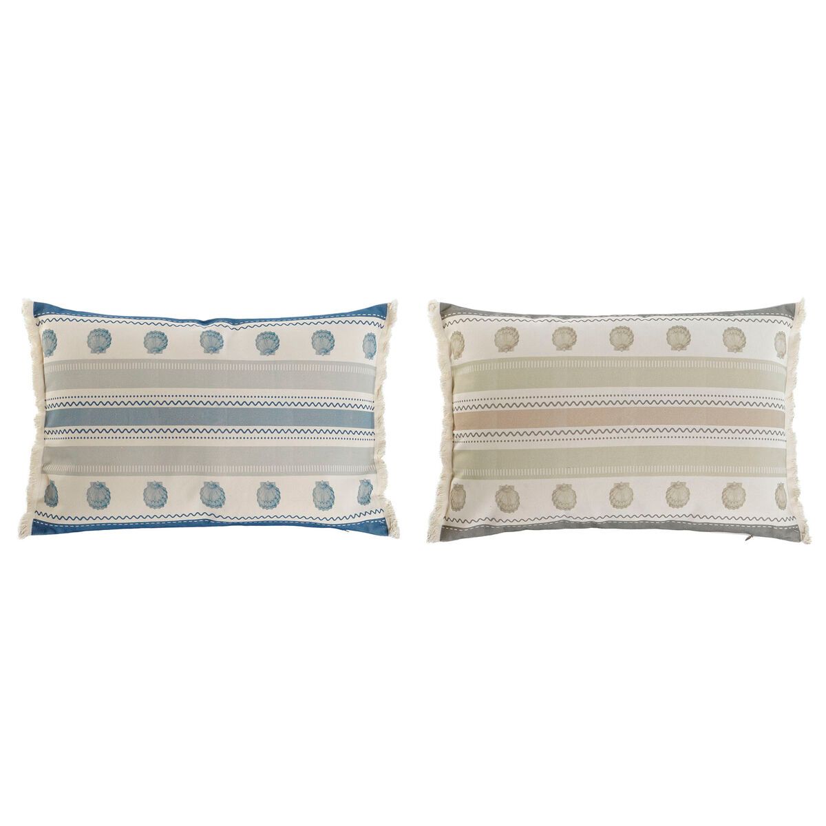 Cojín Home ESPRIT Azul Beige 60 x 10 x 45 cm (2 Unidades)