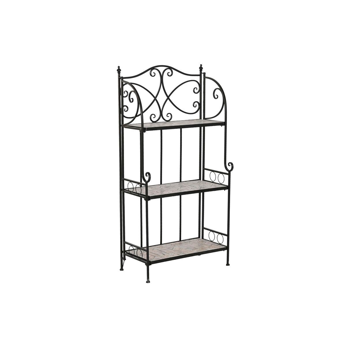 Estantería Home ESPRIT Negro Multicolor Cerámica Forja 3 Estantes 54 x 29 x 121 cm 58 x 31,5 x 117 cm