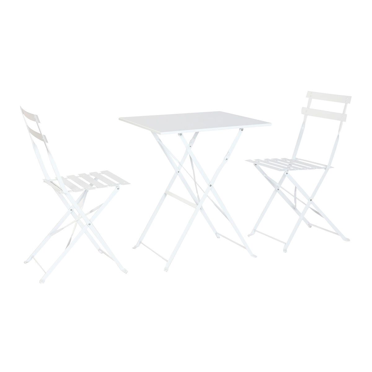 Conjunto de Mesa con 2 Sillas Home ESPRIT Blanco 60 x 60 x 71 cm