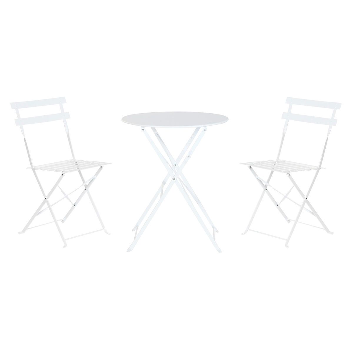 Conjunto de Mesa con 2 Sillas Home ESPRIT Blanco 60 x 60 x 71 cm