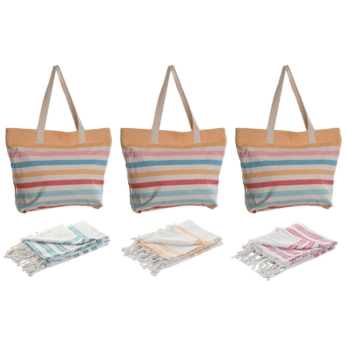 Bolso Mujer Home ESPRIT Multicolor 37 x 12 x 36 cm (3 Unidades)