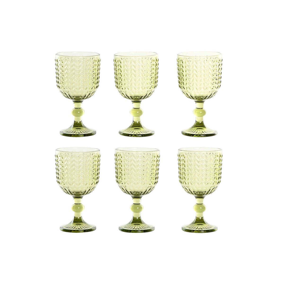 Set de Copas Home ESPRIT Verde Cristal 380 ml (6 Unidades)