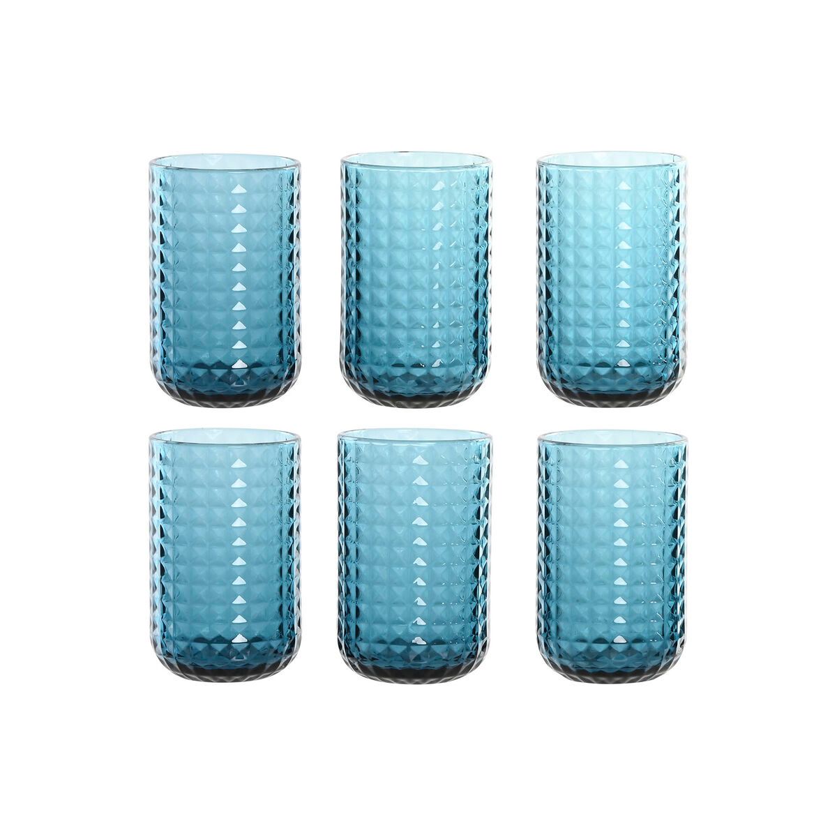 Set de Vasos Home ESPRIT Azul Cristal 420 ml (6 Unidades)