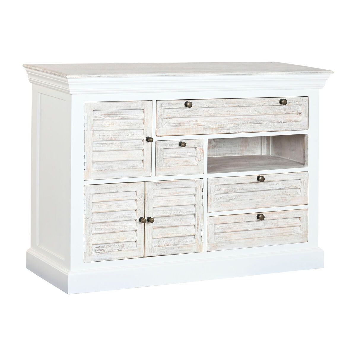 Cajonera Home ESPRIT Blanco Desgastado 115 x 40 x 80 cm