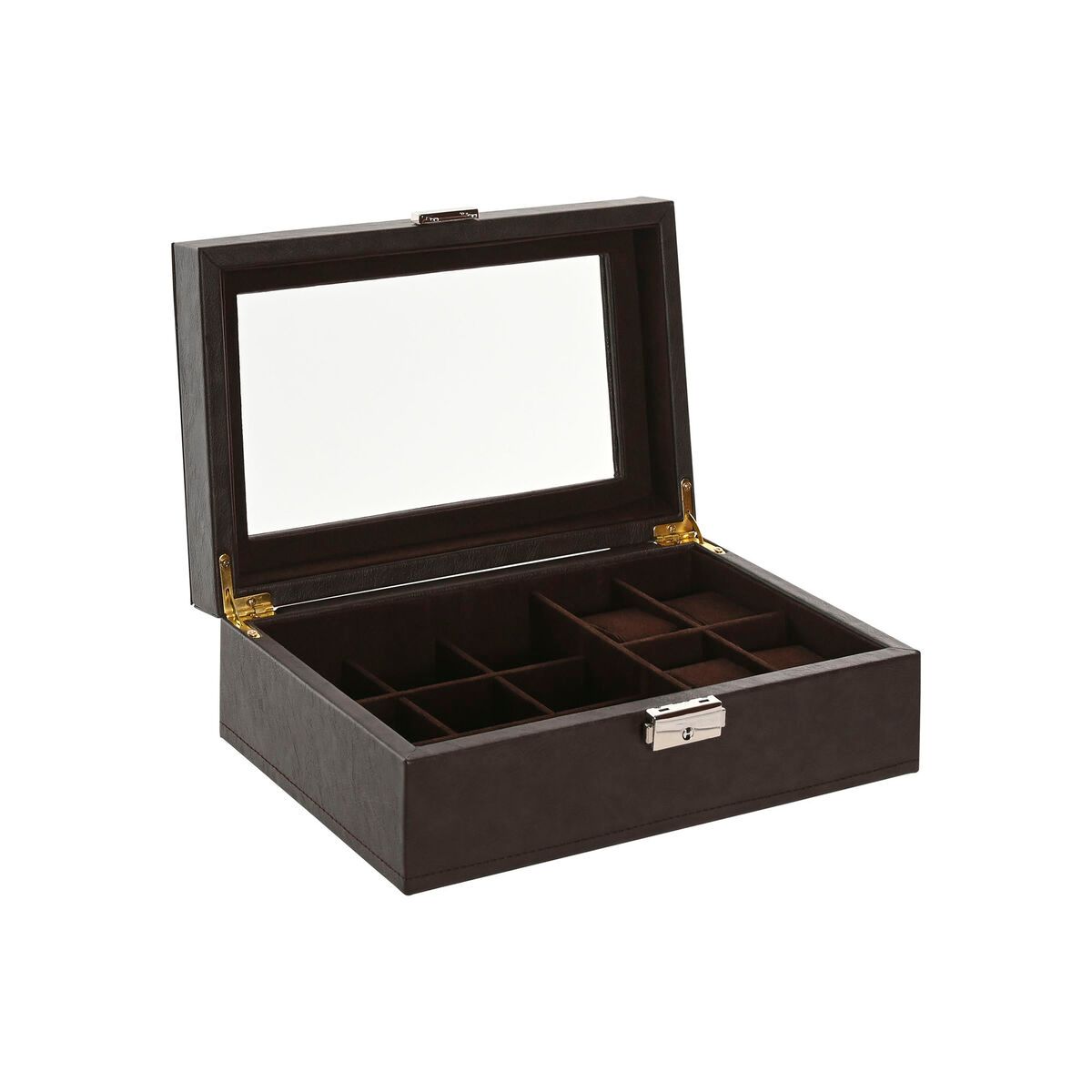 Caja-Joyero Home ESPRIT Marrón Marrón oscuro Poliuretano 25 x 16 x 8,5 cm