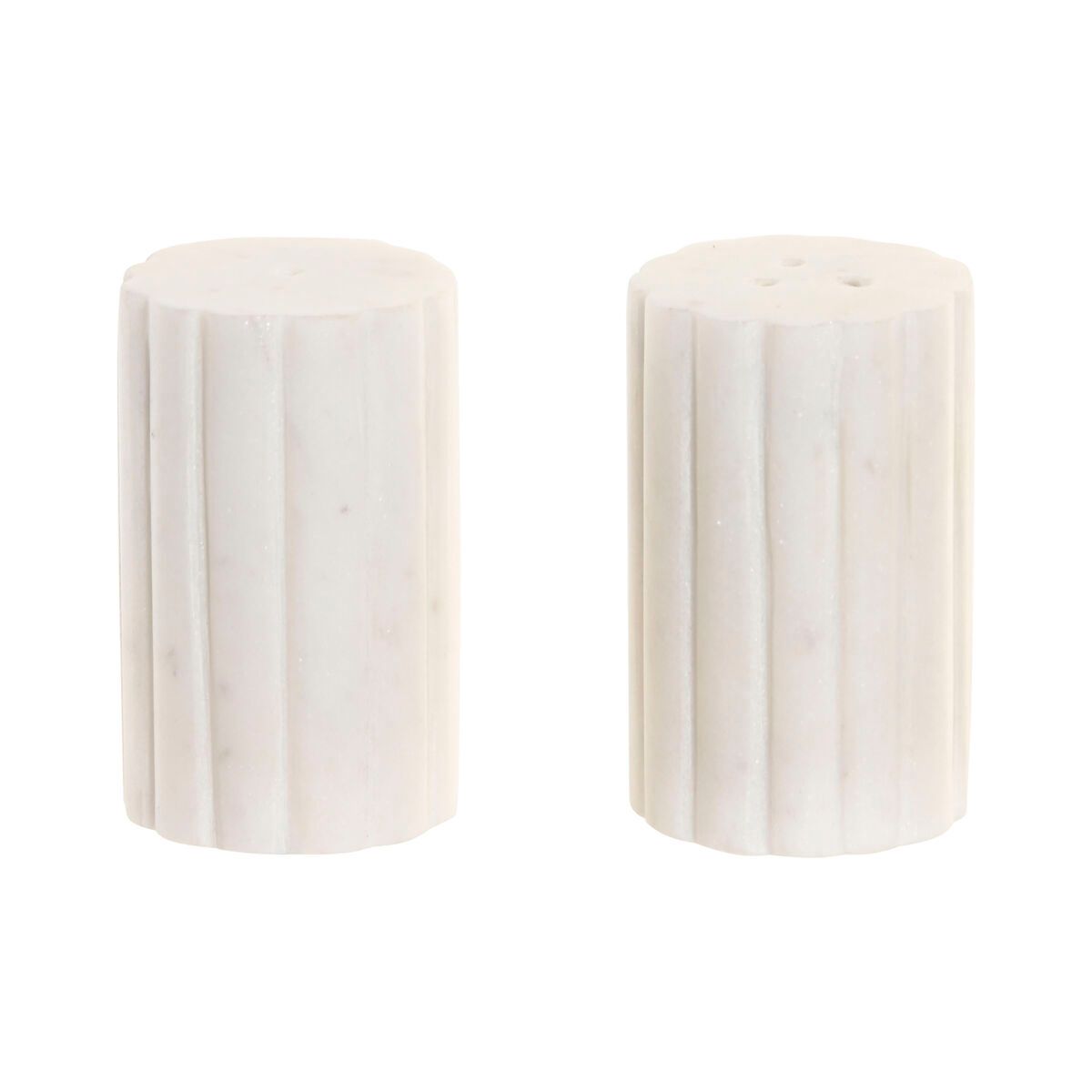 Salero y Pimentero Home ESPRIT Blanco Urbano 4,5 x 4,5 x 8 cm