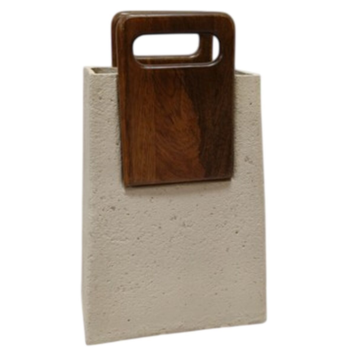 Jarrón Home ESPRIT Marrón Beige Madera de mango Papel maché