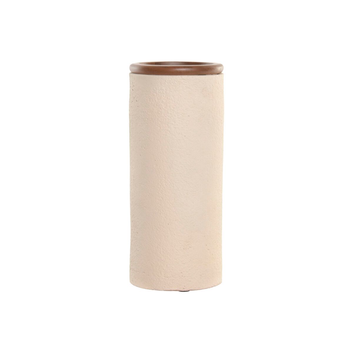 Jarrón Home ESPRIT Marrón Beige Terracota Madera de mango 16 x 16 x 40 cm