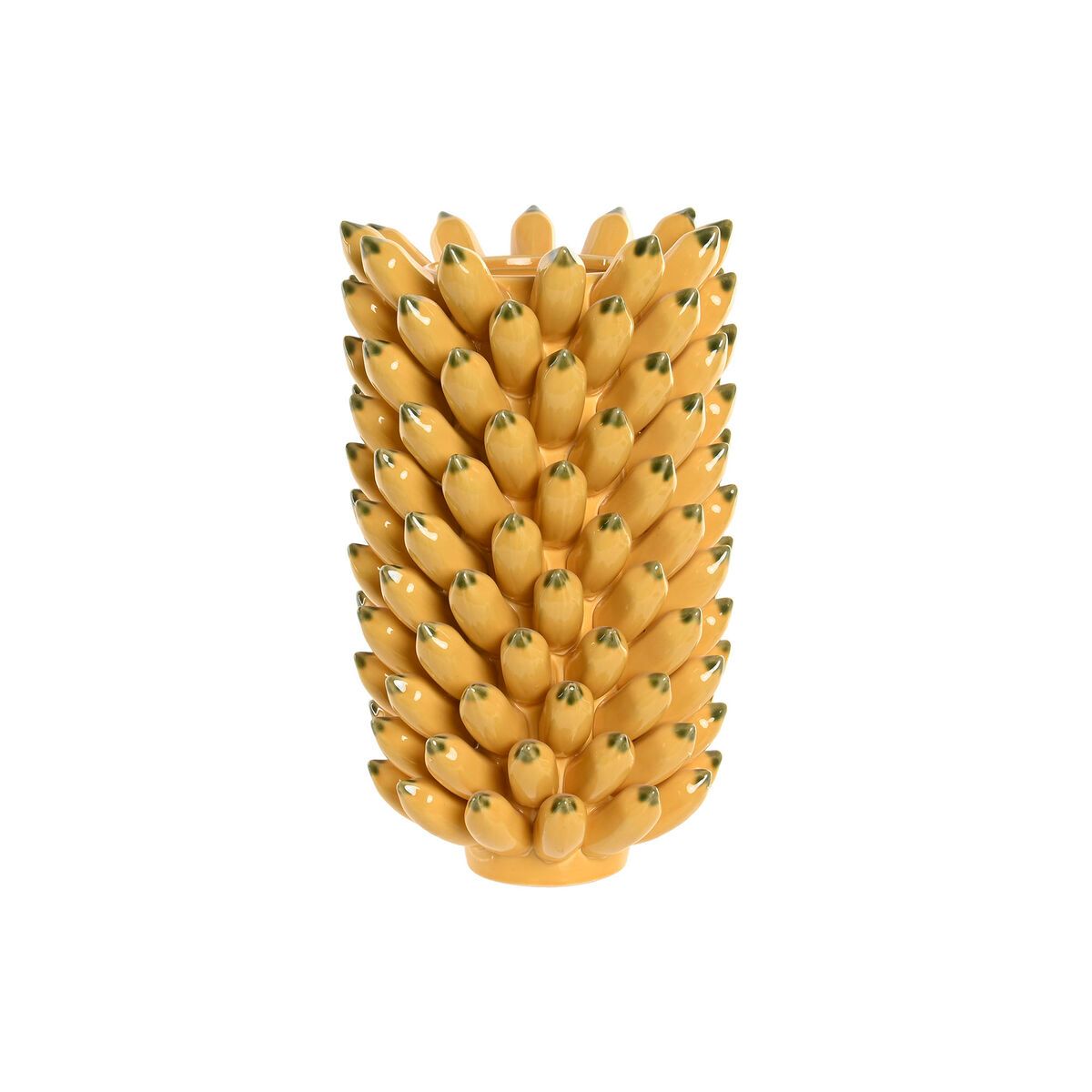 Jarrón Home ESPRIT Amarillo Verde Cerámica Tropical 28 x 28 x 40 cm