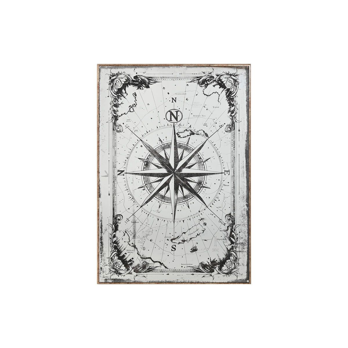 Espejo de pared Home ESPRIT Negro Dorado Vintage 60 x 4 x 90 cm