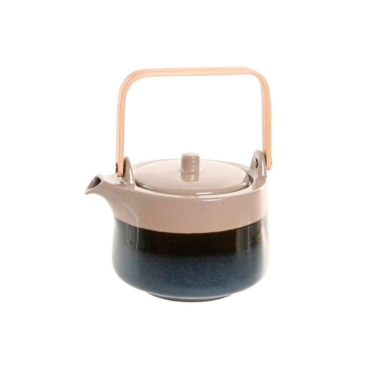Tetera Home ESPRIT Azul Gris Bambú Porcelana 1 L