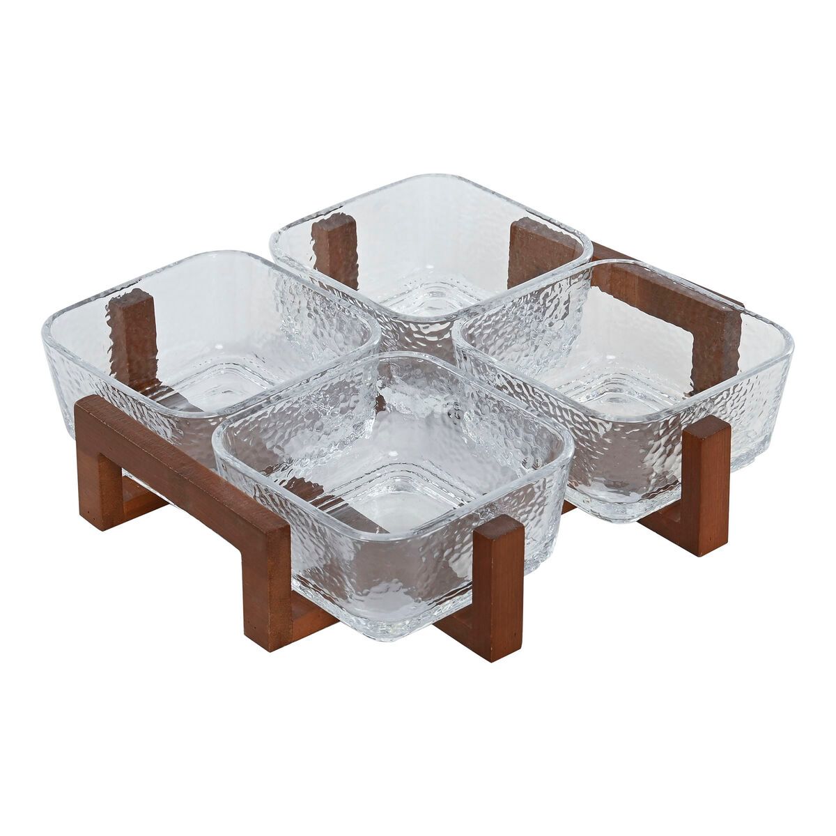 Bandeja de Aperitivos Home ESPRIT Transparente Natural 300 ml 22 x 22 x 6 cm