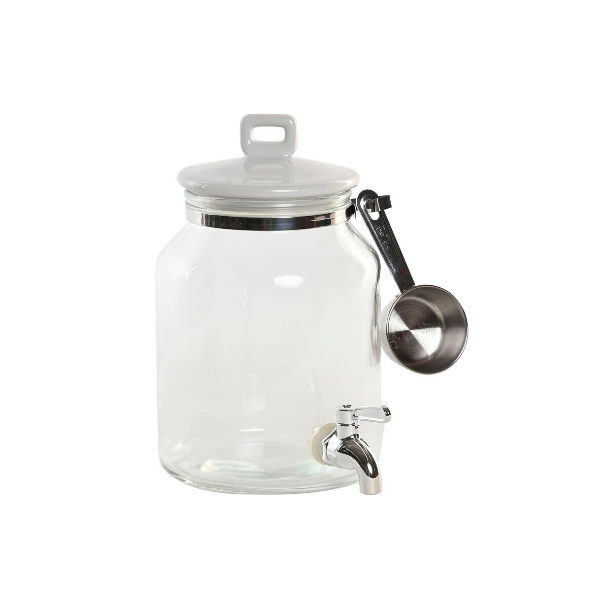 Dispensador de Jabón Home ESPRIT Transparente Acero Inoxidable Aluminio Cristal Poliestireno Gres 3 L 17 X 17 X 26,7 CM