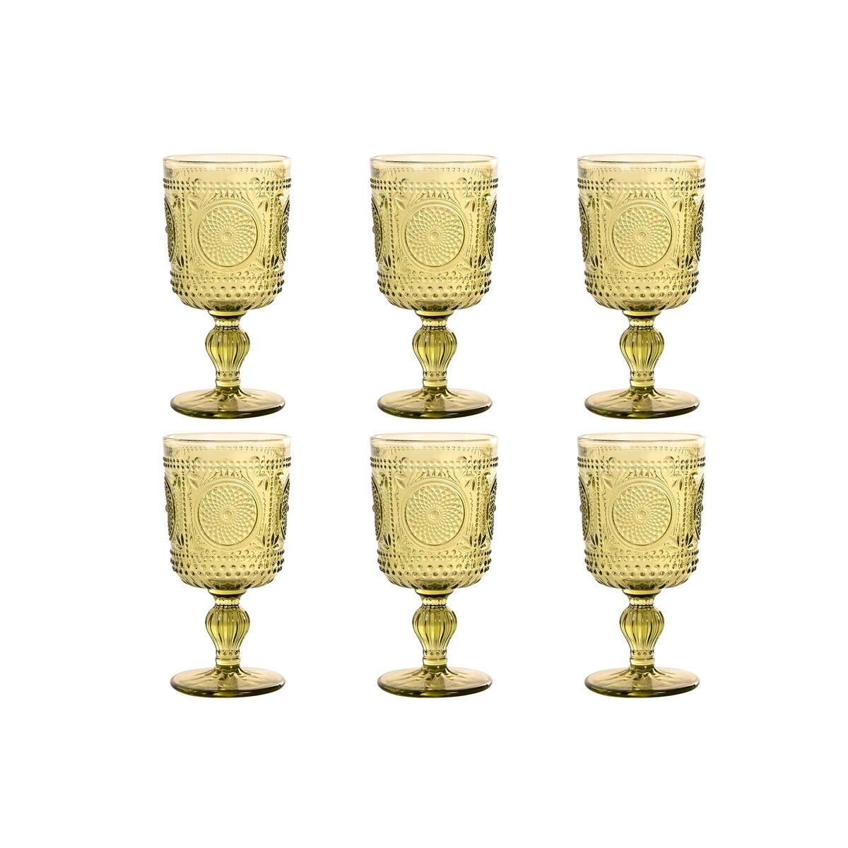 Set de Copas Home ESPRIT Verde Cristal 265 ml (6 Unidades)