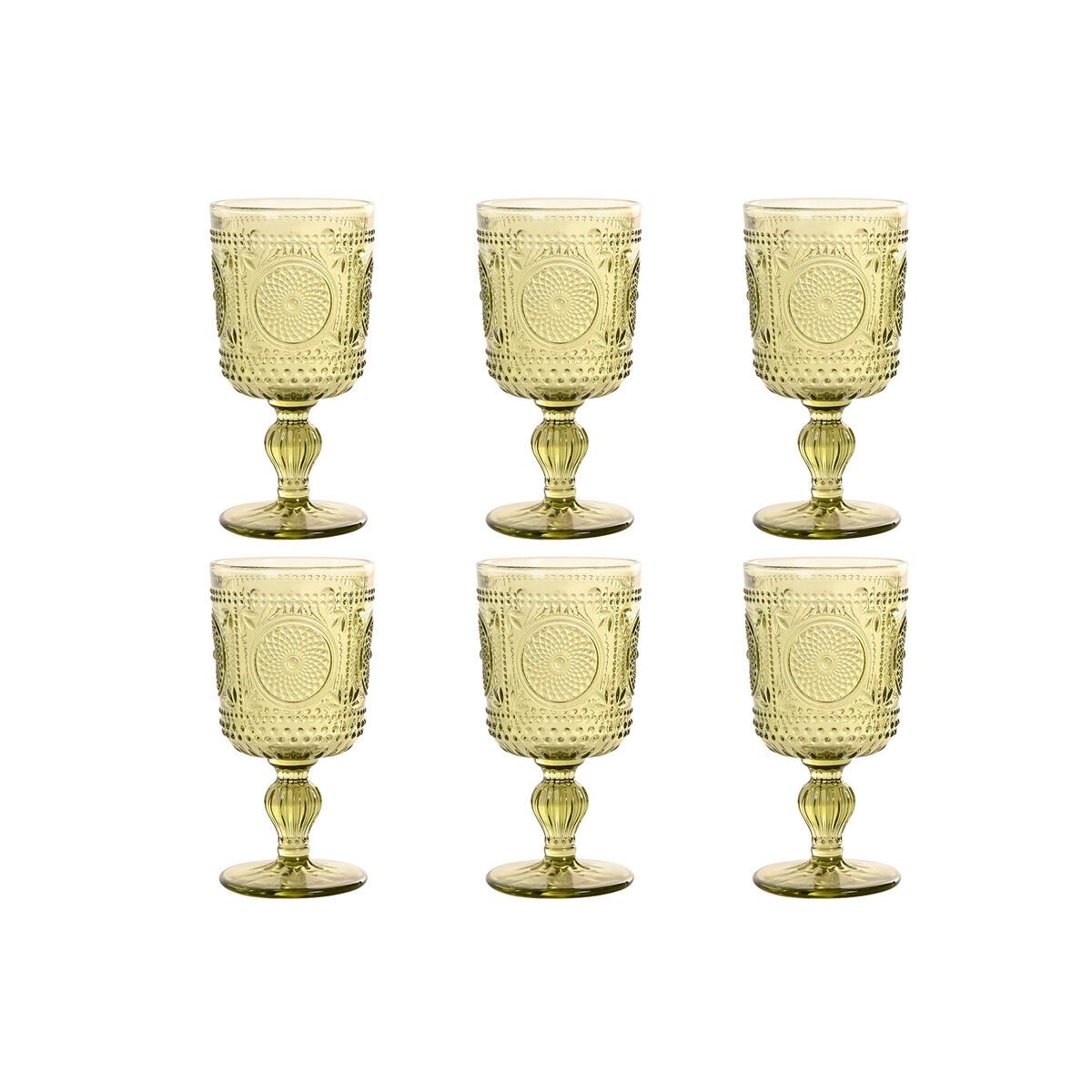 Set de Copas Home ESPRIT Verde Cristal 310 ml (6 Unidades)