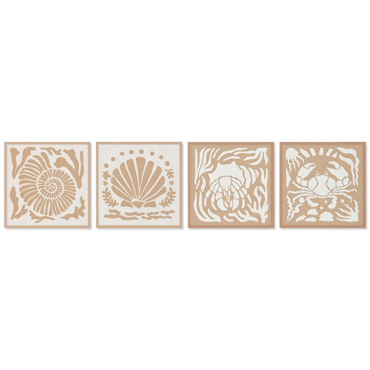 Cuadro Home ESPRIT Papel Poliestireno 50 x 3 x 50 cm (4 Unidades)