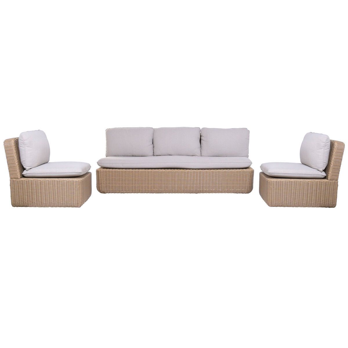 Sofá de Jardín Home ESPRIT Marrón Marrón claro 215 X 90 X 75 CM