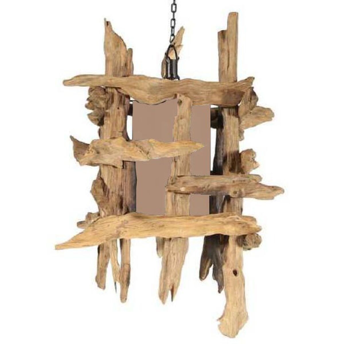 Lámpara de Techo Home ESPRIT Marrón madera de teca 50 X 50 X 79 CM