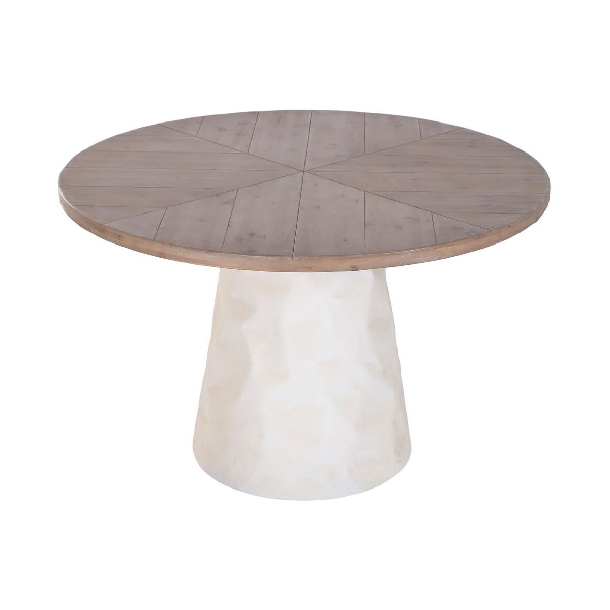 Mesa de Comedor Home ESPRIT Blanco Marrón Madera Metal 120 x 120 x 76 cm