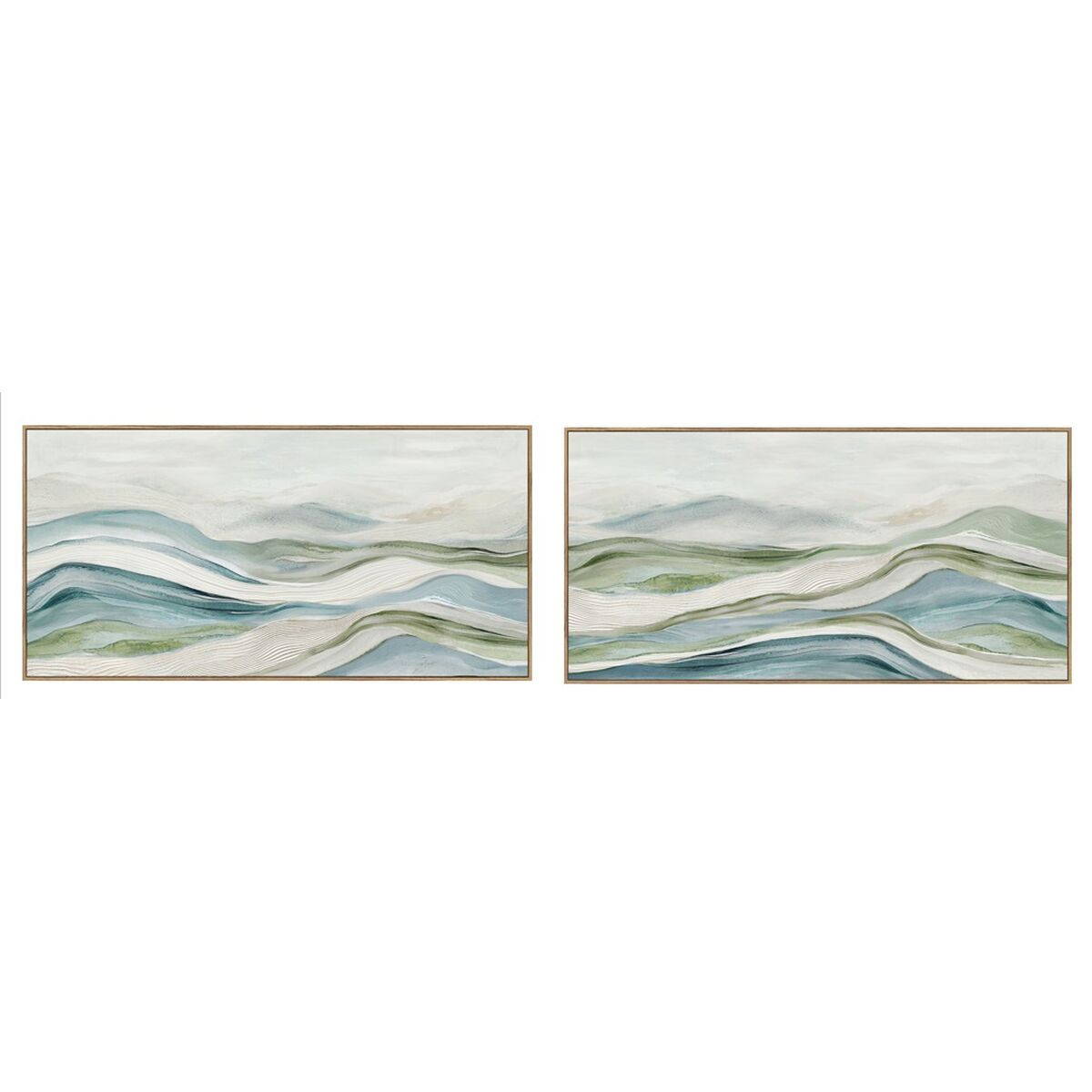 Lienzo Home ESPRIT Azul Verde Abstracto Moderno 140 x 3,7 x 70 cm (2 Unidades)