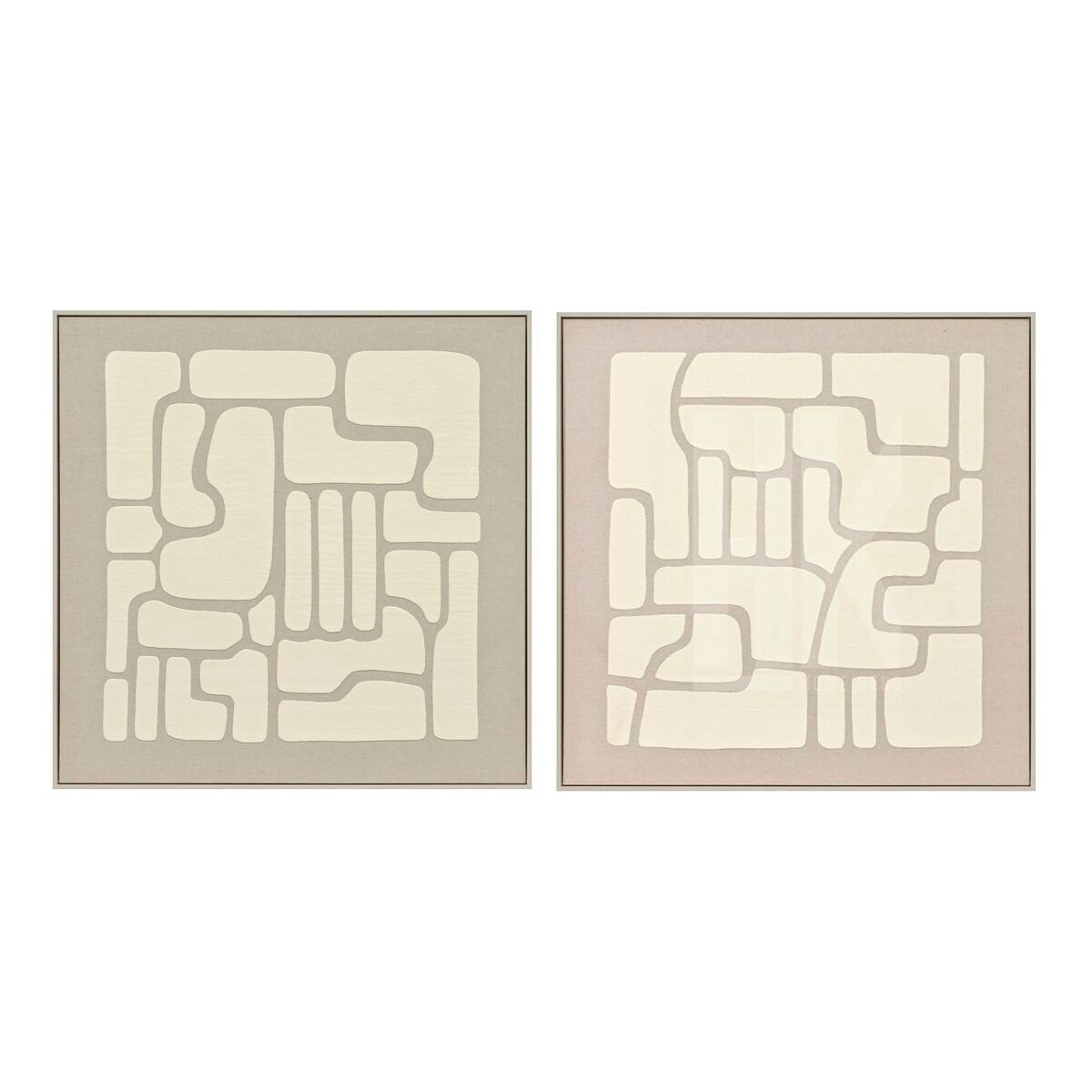 Cuadro Home ESPRIT Madera MDF 80 x 3,8 x 80 cm (2 Unidades)