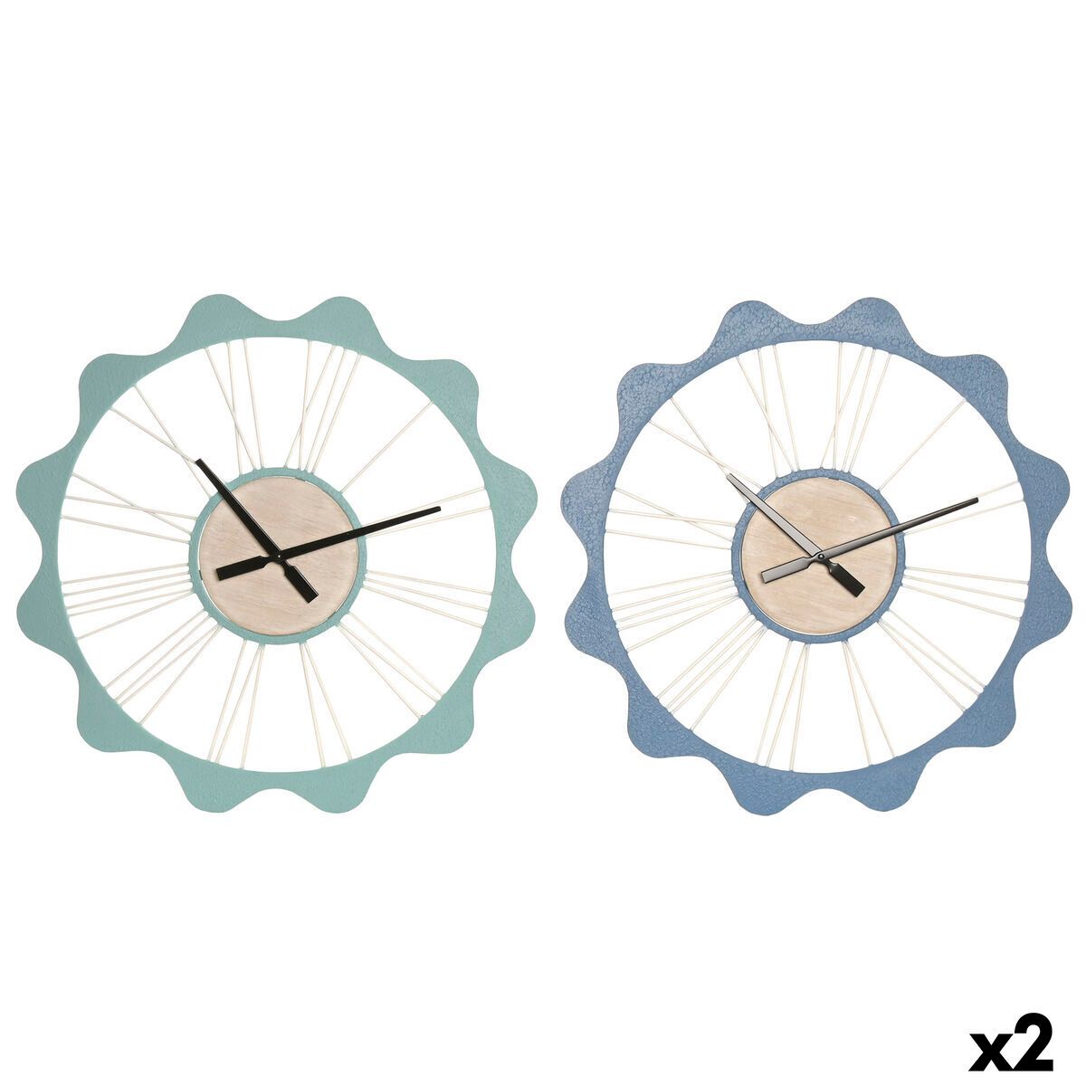 Reloj de Mesa Home ESPRIT Azul Turquesa Urbano Arco (2 Unidades)
