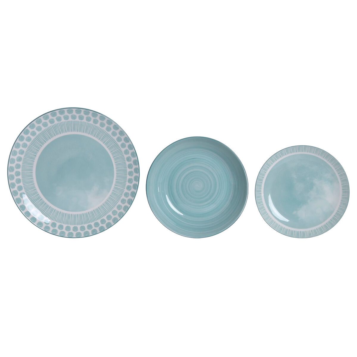 Set de Vajilla Home ESPRIT Turquesa Porcelana 18 Piezas