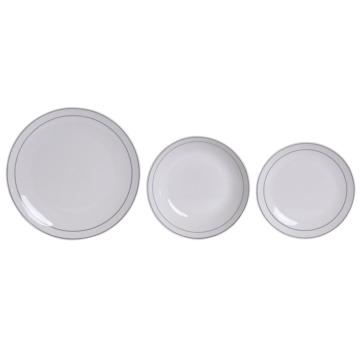 Set de Vajilla Home ESPRIT Blanco Negro Porcelana 18 Piezas