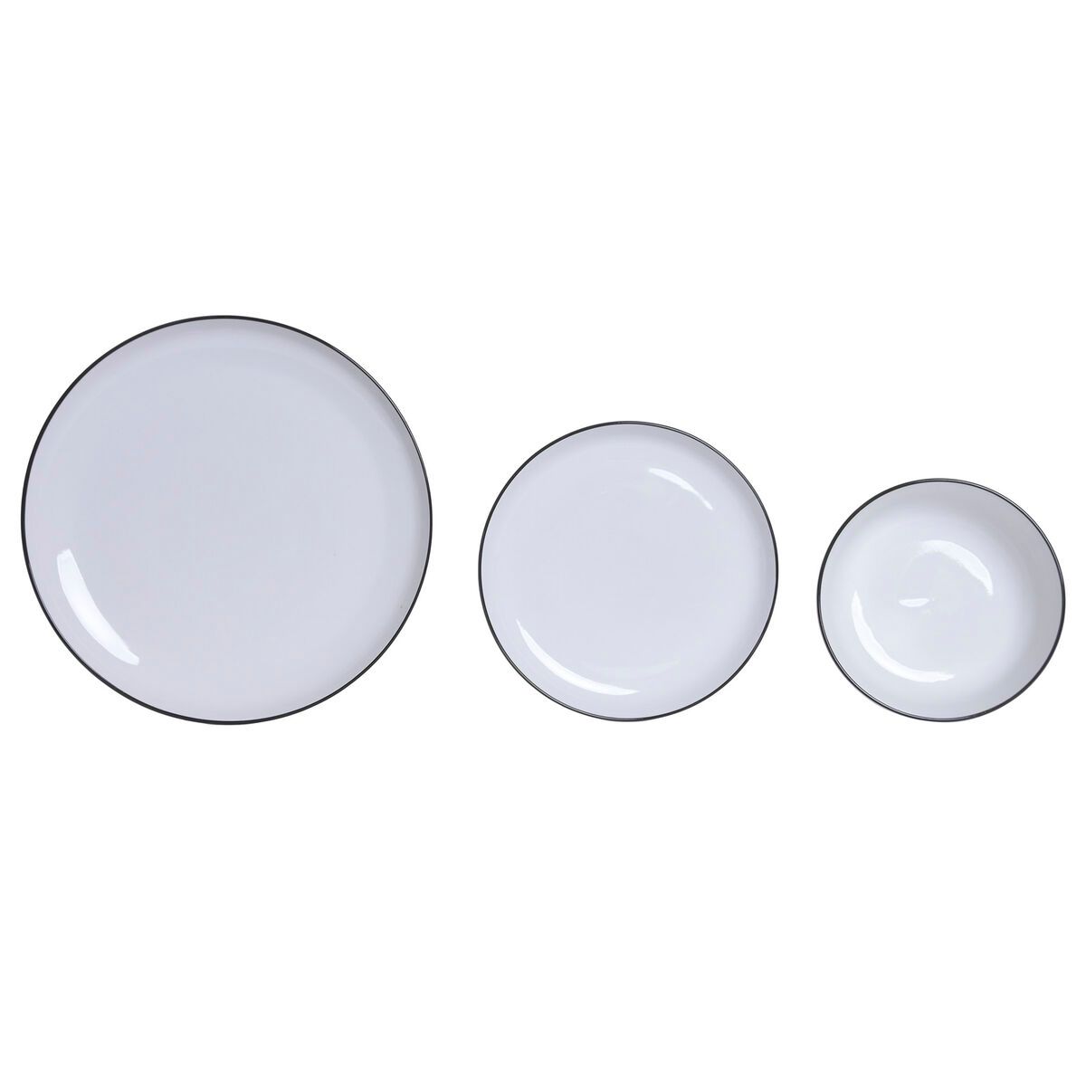 Set de Vajilla Home ESPRIT Blanco Negro Porcelana 18 Piezas