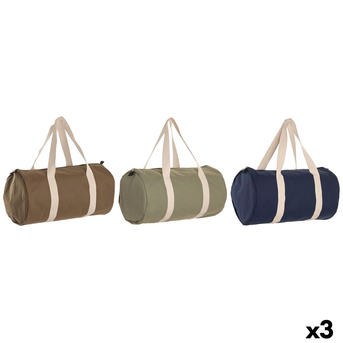 Bolso Mujer Home ESPRIT Marrón Verde Azul marino 50 x 26 x 26 cm (3 Unidades)