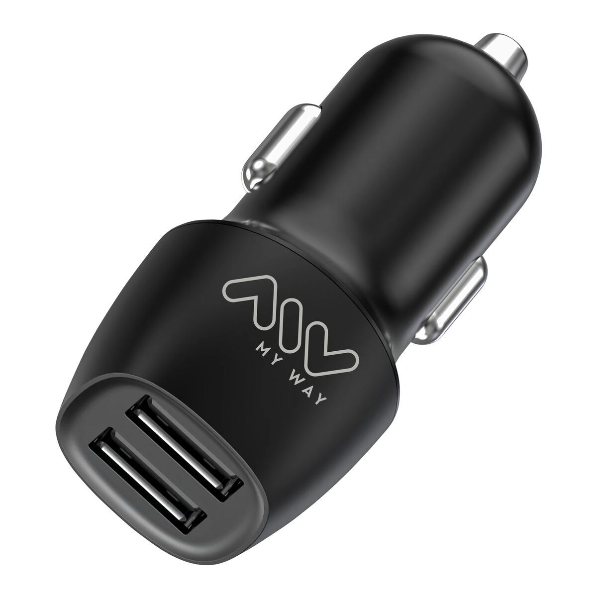 myway cargador coche 2 USB 3.4A negro