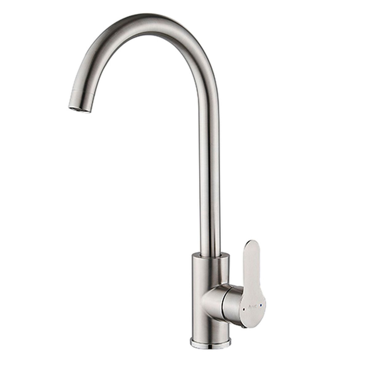 Grifo Monomando Fontastock Gris Acero Inoxidable Cerámico Aleación de Zinc Forma de C