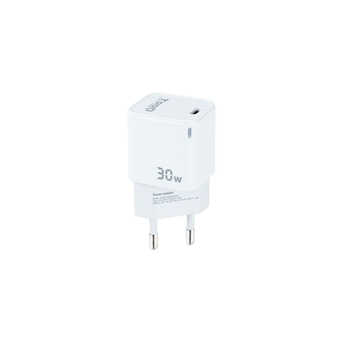 Cargador de Pared TooQ TQWC-GANPD30WT Blanco 30 W